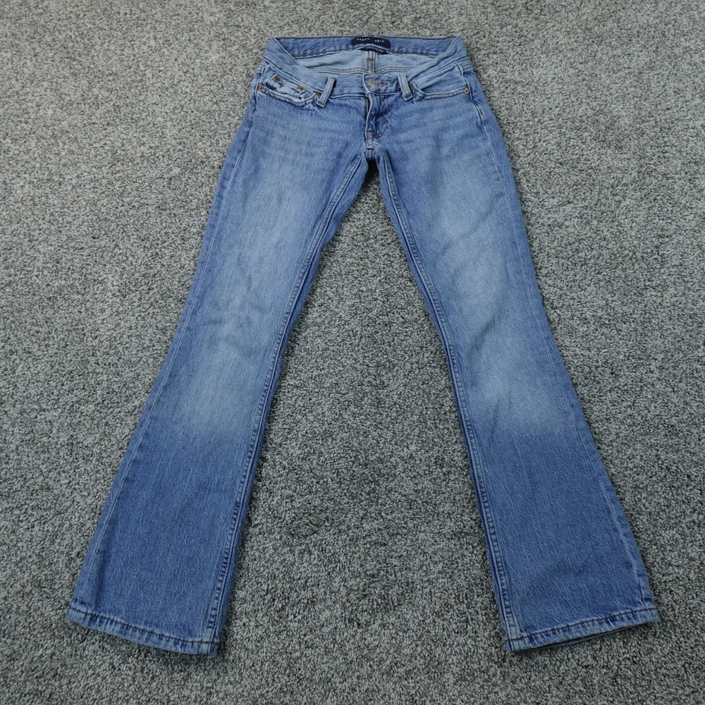 Aeropostale Jeans Womens 000 Dark Blue Denim Pants Low Rise Flare Boot Stretch